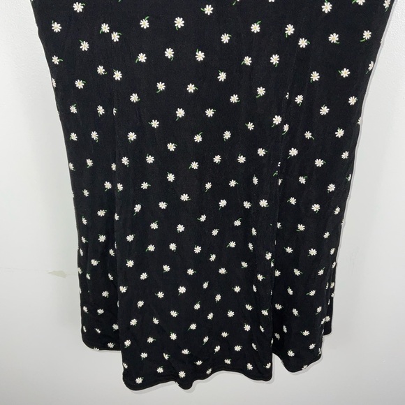 Beach Cabana Vintage Tiny Daisy Print Black Romper One Piece Swimsuit | Size L - Picture 5 of 6